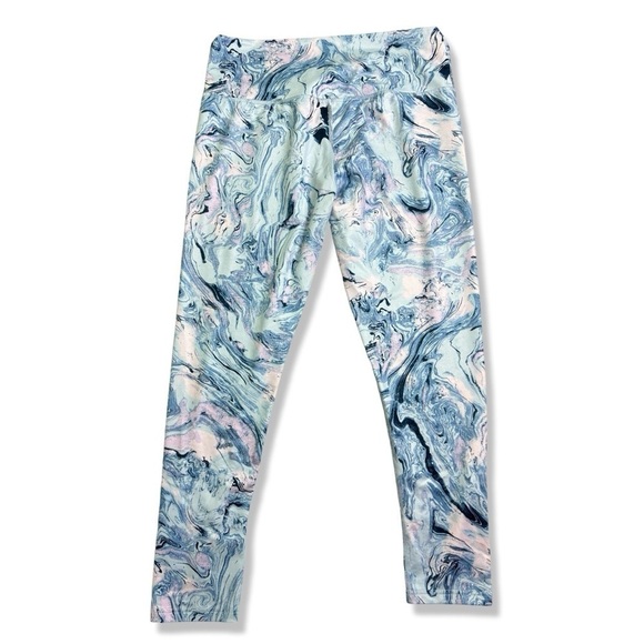 ⭐️SO Marbled Blue 3/4 length Leggings - Picture 2 of 5